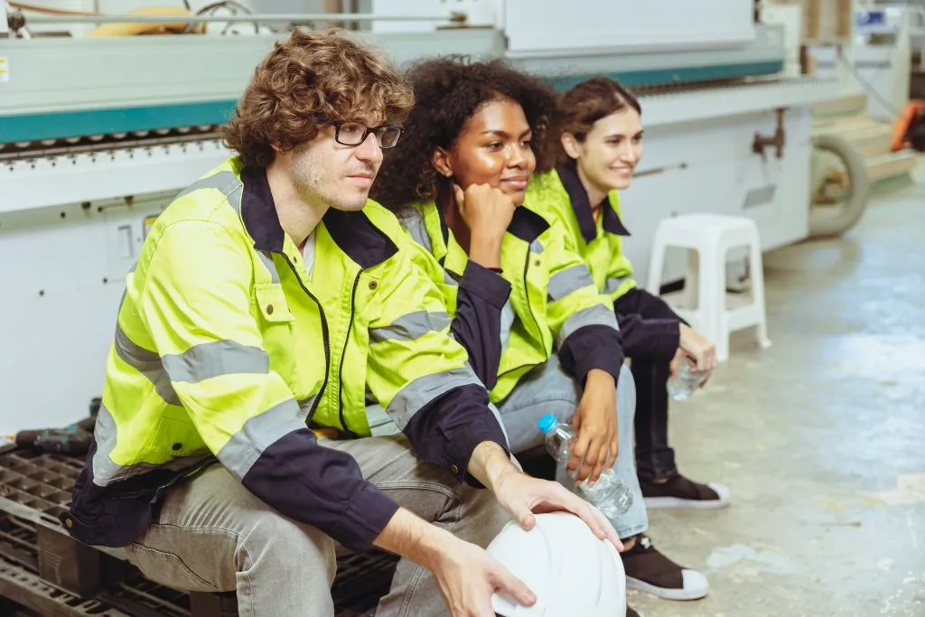 Young Gen Z employees in industrial workplace
